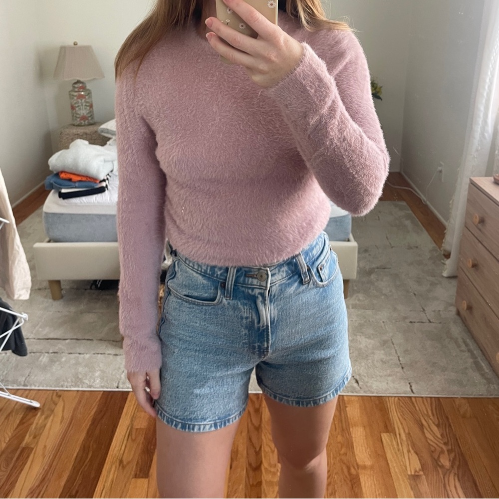 Madewell Pink Crew Neck Sweater